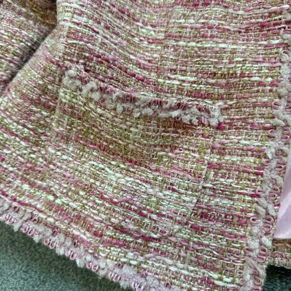 Vintage 60s Spiegel Pink Bouclé Tweed Collarless Blazer - Picture 6 of 10